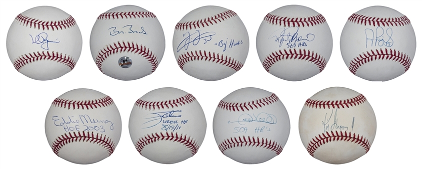 1980s -2000s 500 Home Run Club Single Signed Baseballs Lot Of 9